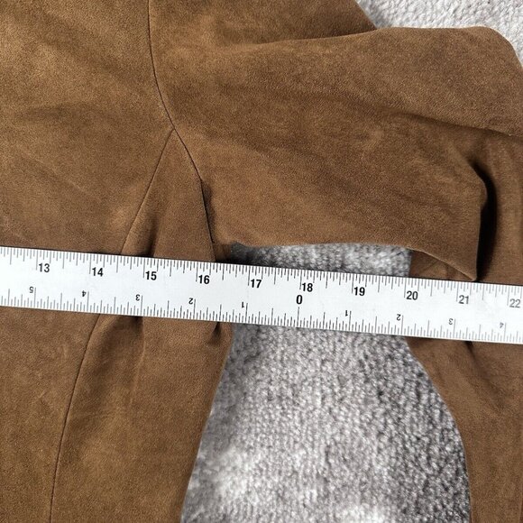Babaton Shirt 4 Womens Aritzia Cowgirl Western Button Up Brown Suede Long Sleeve - Picture 3 of 7